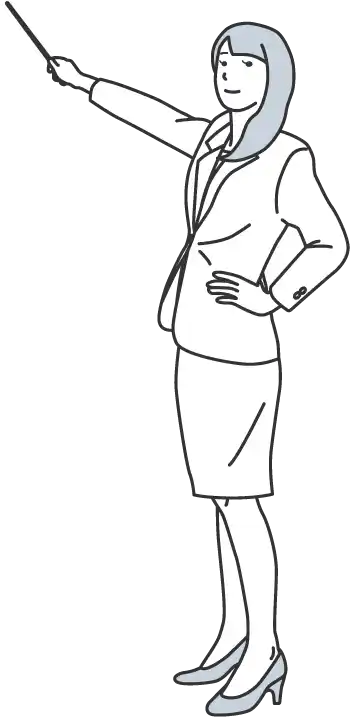 タイトルを示す女性