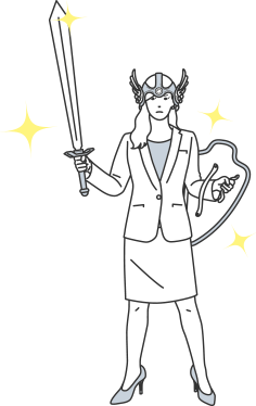 剣をもつ女の人