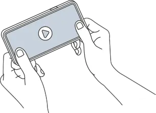 スマホを手で持っている絵